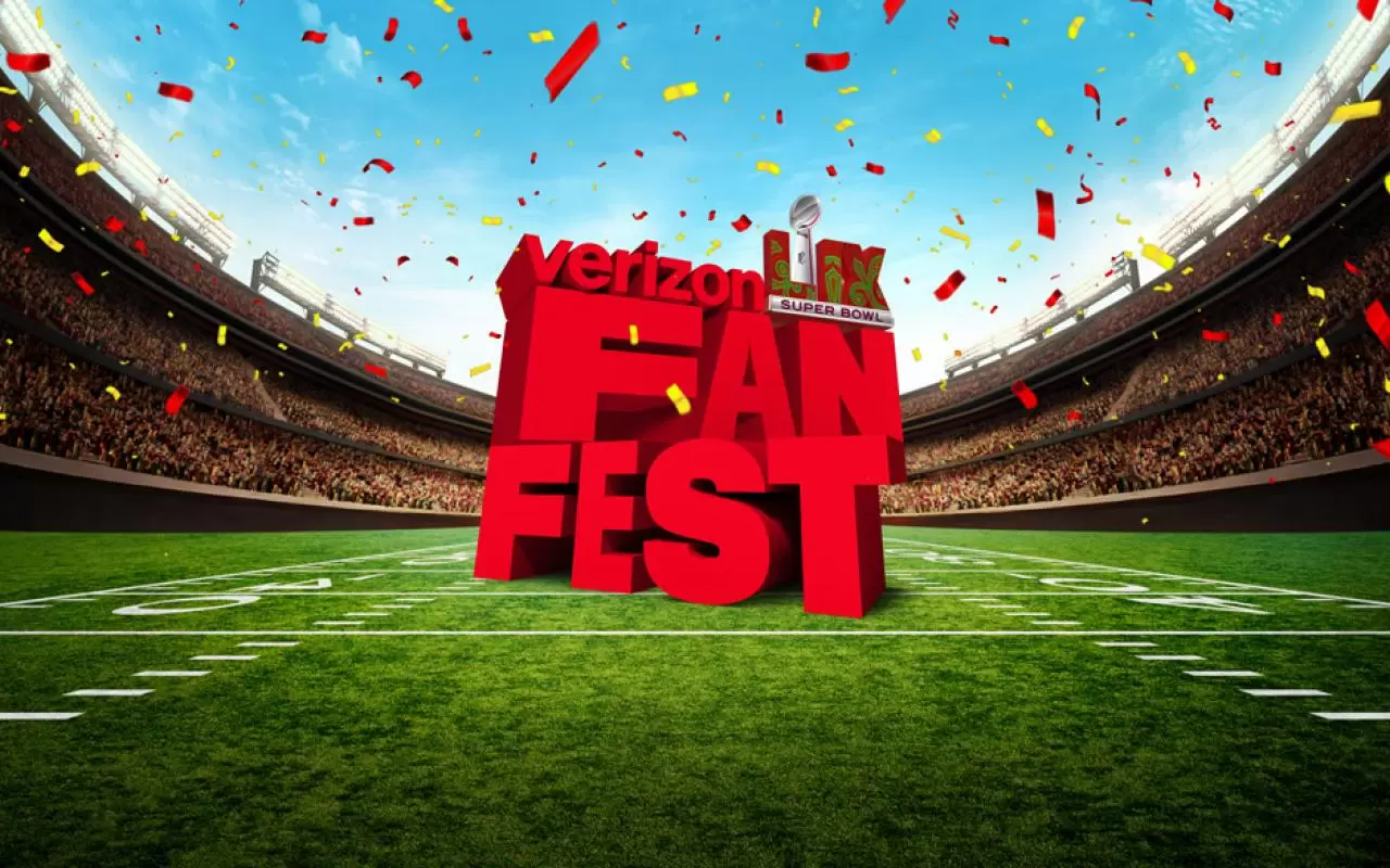 Verizon fan fest event featuring super bowl